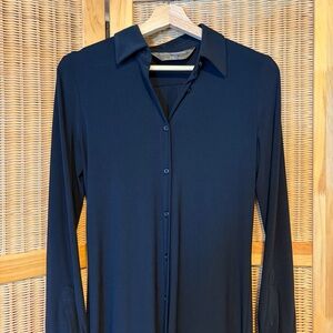 Elegant Norma Kamali Black Button-Up Shirt Dress size XS